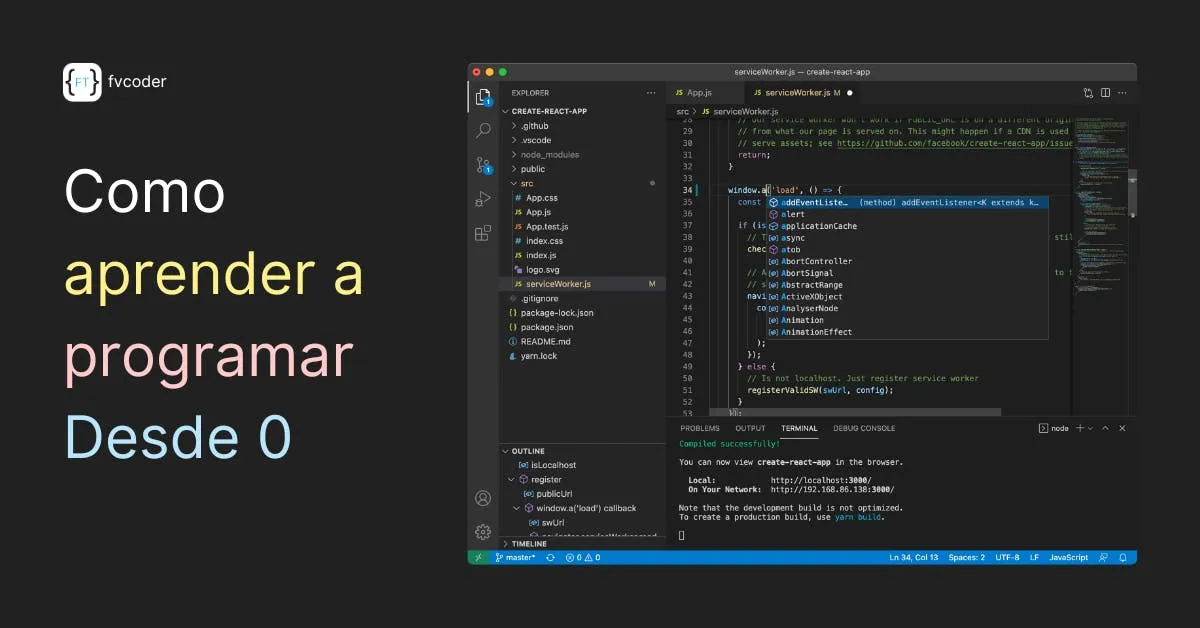 Imagen del articulo Así es como aprendí a programar, mi plan de estudios + Cursos Gratis | Blog de fvcoder